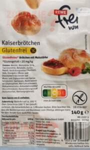 REWE Kaiserbrötchen, Glutenfrei Kennzeichnung