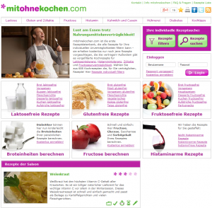 Mitohnekochen.com Homepage