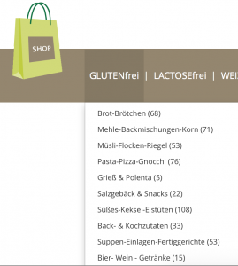 Glutenfreies Angebot 