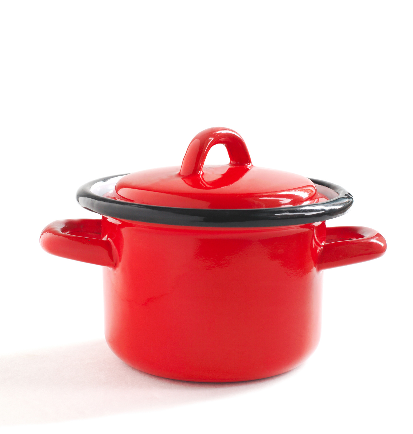Red cooking pot, isolated on white