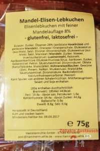 Zutaten Mandel-Elisen-Lebkuchen