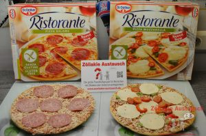 Glutenfreie Pizza Salame und Mozzarella