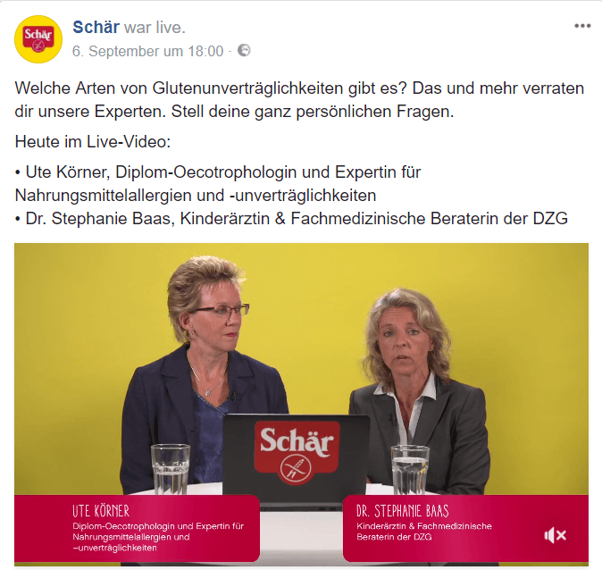 Dr. Schär, LiveChat 06.09.2017