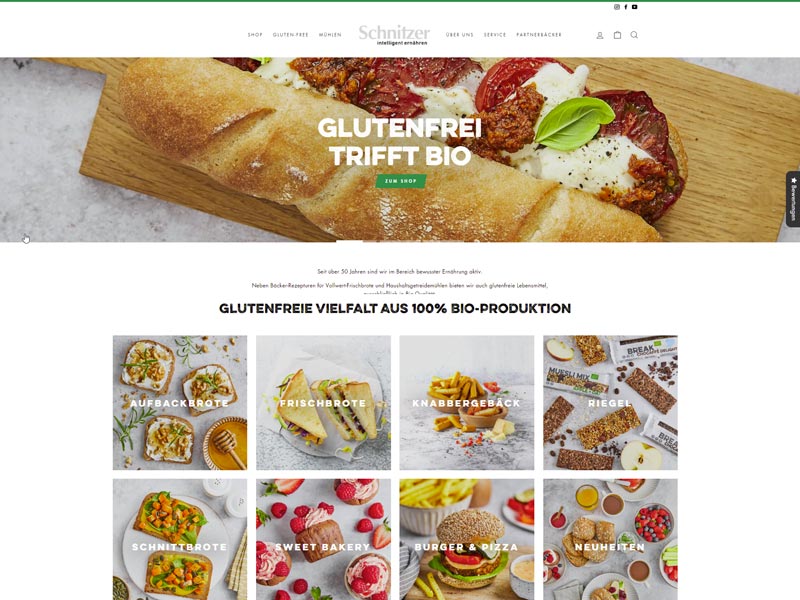 Schnitzer glutenfreier Webshop 2022