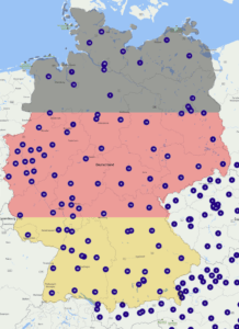 Karte Filialen dm Deutschland