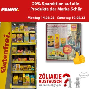 Penny Aktion, 20% Rabatt auf alle Schär Produkte