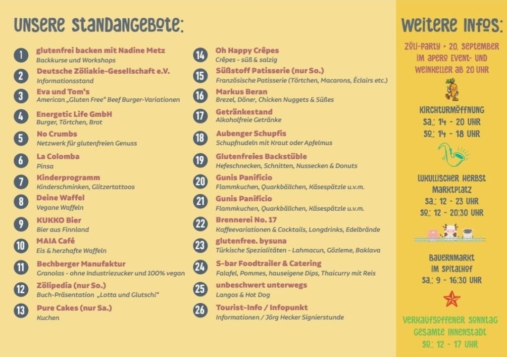 Weil der Stadt glutenfreier Herbstmarkt 2025 - Aussteller