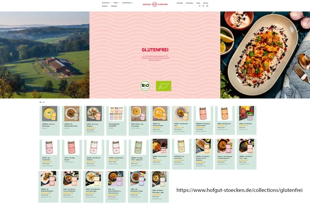 Webshop - Glutenfreie Bio-Fertiggerichte vom Hofgut Stöcken